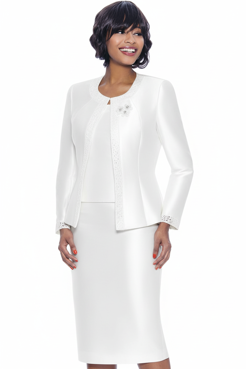 Blue Suit in White