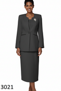 Dark grey suit with skirt
