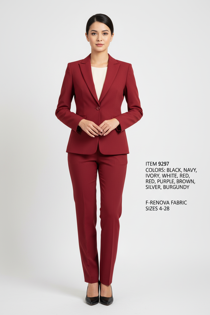Red pant suit - upright orientation
