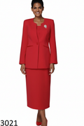 Red suit with skirt
